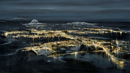 Brønnøysund by night. 